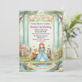 Princess with Forest Animals 3rd Birthday Party 招待状 (スタンド正面)