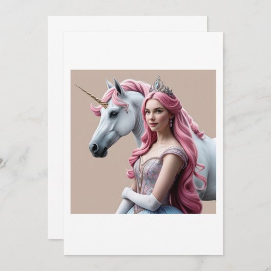 princesse et licorne 招待状 (正面/裏面)