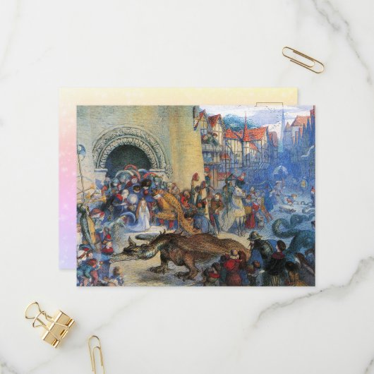 Princess's Birthday Dragon インビテーションポストカード (正面/裏面インサイチュ)