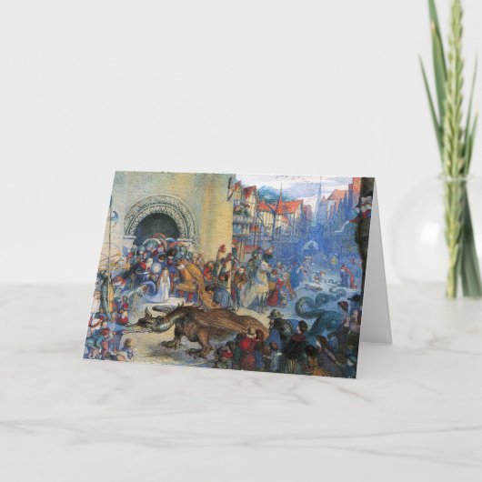 Princess's Birthday Dragon Folded Greeting Card カード (正面)