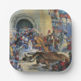 Princess's Birthday Dragon Folded Greeting Card ペーパープレート