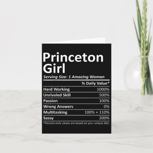Princeton Girl Nj New Jersey Funny City Home Roots カード (正面)