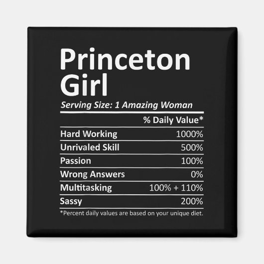 Princeton Girl Nj New Jersey Funny City Home Roots マグネット (正面)