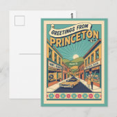 Princeton NJ Nassau St Vintage Style ポストカード (正面/裏面)