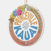 Princevilleカウアイ島ハワイのハイビスカスの休日のオーナメント セラミックオーナメント (左)