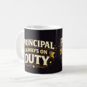 Principal: Always On Duty | Funny Admin Gift コーヒーマグカップ (正面左)