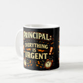 Principal: Everything Is Urgent | Funny Admin Gift コーヒーマグカップ (正面左)