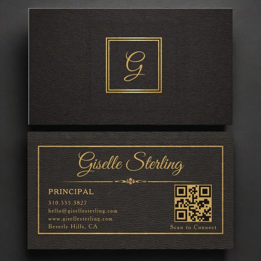 Principal Monogrammed QR Code 名刺