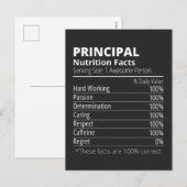 Principal Nutrition Facts Funny シーズンポストカード (正面/裏面)