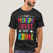 Principal Valentines Day Hearts Loves Her School Tシャツ (正面)