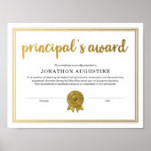 Principal's Award Certificate ポスター (正面)