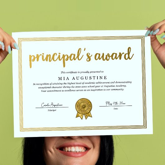 Principal's Award Certificate ポスター