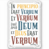 Principio Erat Verbum Latin Bible Verververseで シール (正面)