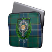 Pringle Scottish Clan Tartan and Crest ラップトップスリーブ (正面左)