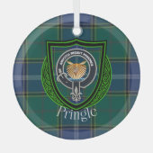 Pringle Scottish Clan Tartan & Crest ガラスオーナメント (正面)