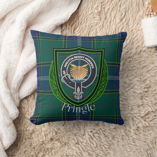 Pringle Scottish Clan Tartan & Crest クッション (ブランケット)