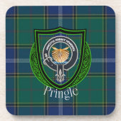 Pringle Scottish Clan Tartan & Crest コースター (正面)