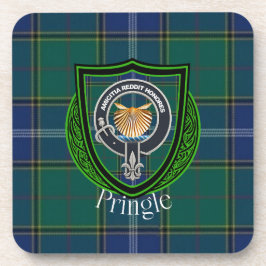 Pringle Scottish Clan Tartan & Crest コースター