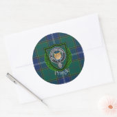 Pringle Scottish Clan Tartan & Crest ラウンドシール (封筒)