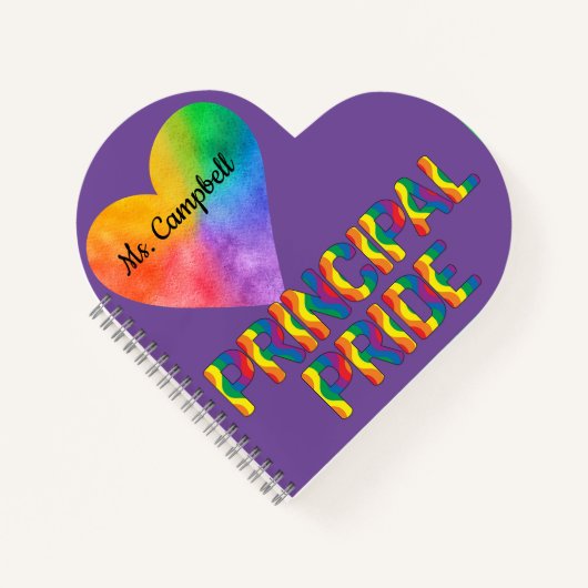 Prinicpal Pride Heart Shaped Notebook ノートブック (正面)