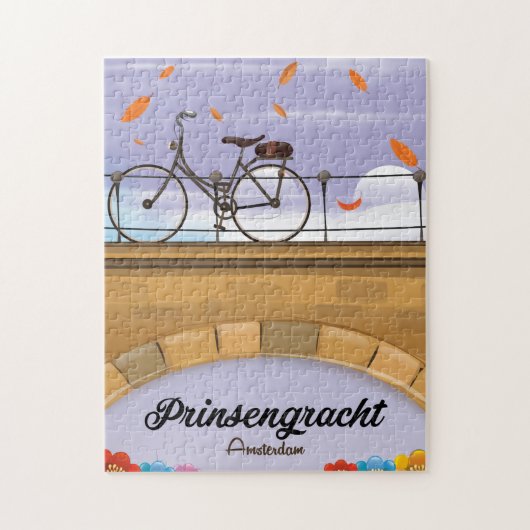 Prinsengracht,Canal Amsterdam Travel poster ジグソーパズル (縦)
