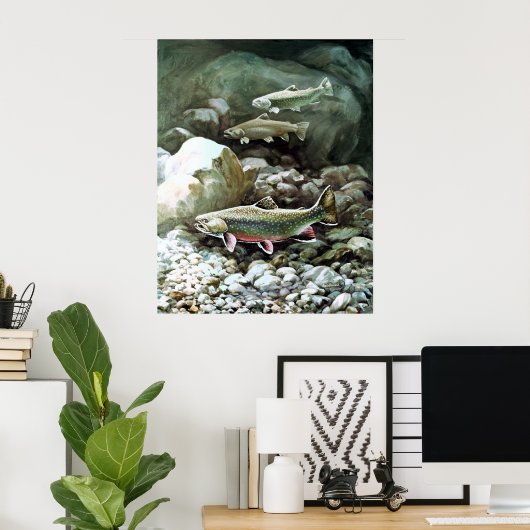 Print Brook Trout ポスター (ホームオフィス)