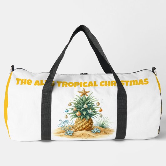Print Cut Sew Bag-Personalised Tropical Xmas Bag ダッフルバッグ (正面)
