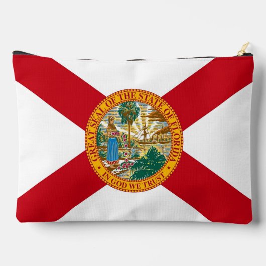 Print Cut Sew Bag with flag of Florida, USA アクセサリーポーチ (裏面)
