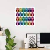 Print - Cute Rainbow Matryoshka Owl ポスター (ホームオフィス)