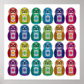 Print - Cute Rainbow Matryoshka Owl ポスター (正面)
