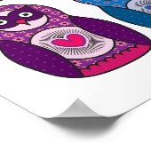 Print - Cute Rainbow Matryoshka Owl ポスター (角)