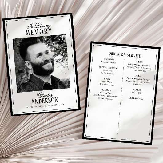 Print/Digital In Loving Memory Memorial Program カード