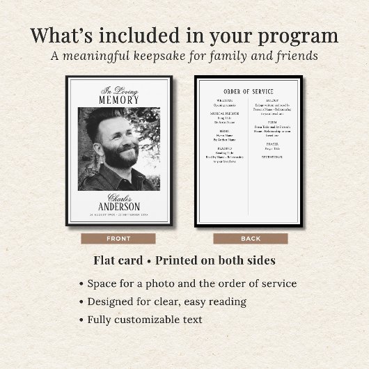 Print/Digital In Loving Memory Memorial Program カード