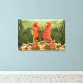 Print on canvas enchanted ocean world seahorses キャンバスプリント (インサイチュ (ウッドフロア))