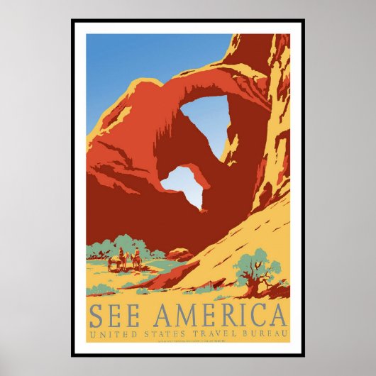 Print Retro Vintage Image Travel America ポスター (正面)