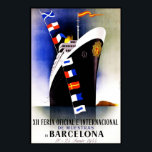 Print Retro Vintage Image Travel Barcelona Ship ポスター<br><div class="desc">Print Retro Vintage Image Travel Barcelona Ship</div>