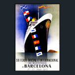 Print Retro Vintage Image Travel Barcelona Ship ポスター<br><div class="desc">Print Retro Vintage Image Travel Barcelona Ship</div>
