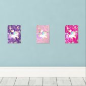 Print Set  Pink & White Stripe Unicorn  (ウッドフロア)