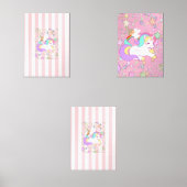 Print Set  Pink & White Stripe Unicorn  (正面)