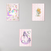 Print Set  Pink & White Stripe Unicorn Angel (正面)
