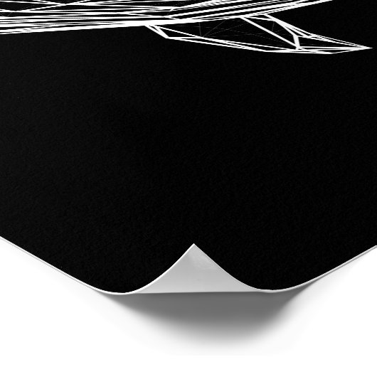Print, Value Poster Paper Modern Geometric Whale ポスター (角)