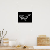Print, Value Poster Paper Modern Geometric Whale ポスター (キッチン)
