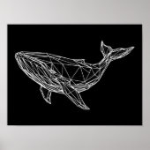 Print, Value Poster Paper Modern Geometric Whale ポスター (正面)