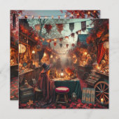 Printable Autumnal Whimsigoth Market Scrapbook 招待状 (正面/裏面)