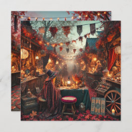Printable Autumnal Whimsigoth Market Scrapbook 招待状