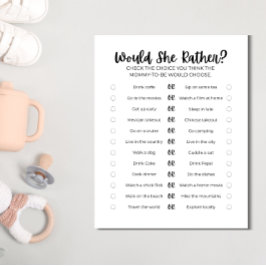 Printable Baby Shower Game: Would She Rather?  レターヘッド