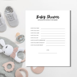 Printable Baby Shower Wishes & Hopes for Baby Game レターヘッド