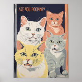Printable Bathroom Wall Art Cat Art Toilet Poster  ポスター (正面)