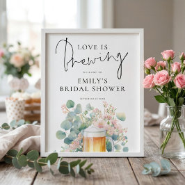 Printable Beer Love Brewing Welcome Bridal Shower ポスター