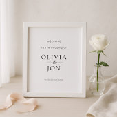 Printable Black and White Wedding Welcome Sign ポスター